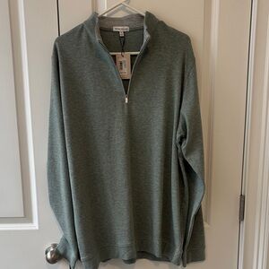 Peter Millar Sage Green Zip-Up Sweater